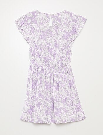 Vestito corto stampato con volant