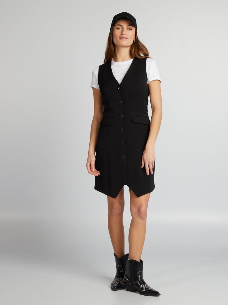 Vestito corto stile cameriere nero - Kiabi