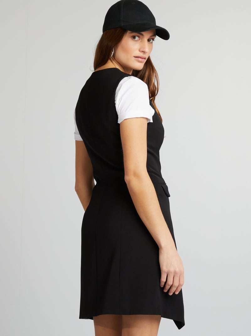 Vestito corto stile cameriere nero - Kiabi