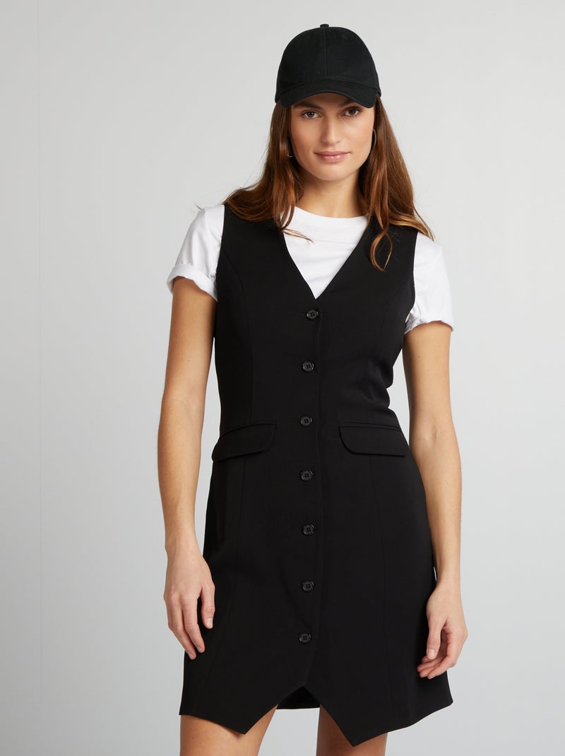 Vestito corto stile cameriere nero - Kiabi