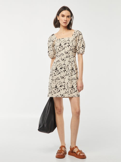 Vestito corto svasato con allacciatura con fiocco dietro - Kiabi