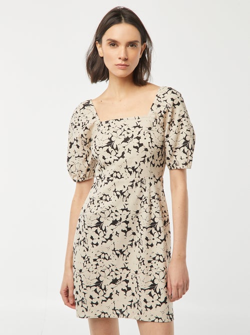 Vestito corto svasato con allacciatura con fiocco dietro - Kiabi