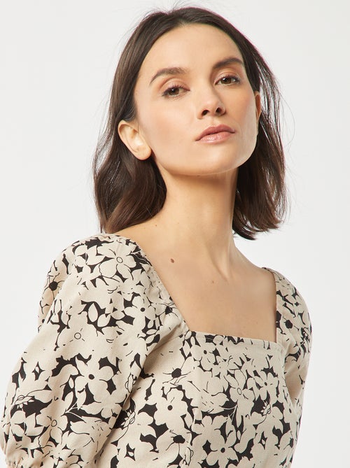 Vestito corto svasato con allacciatura con fiocco dietro - Kiabi