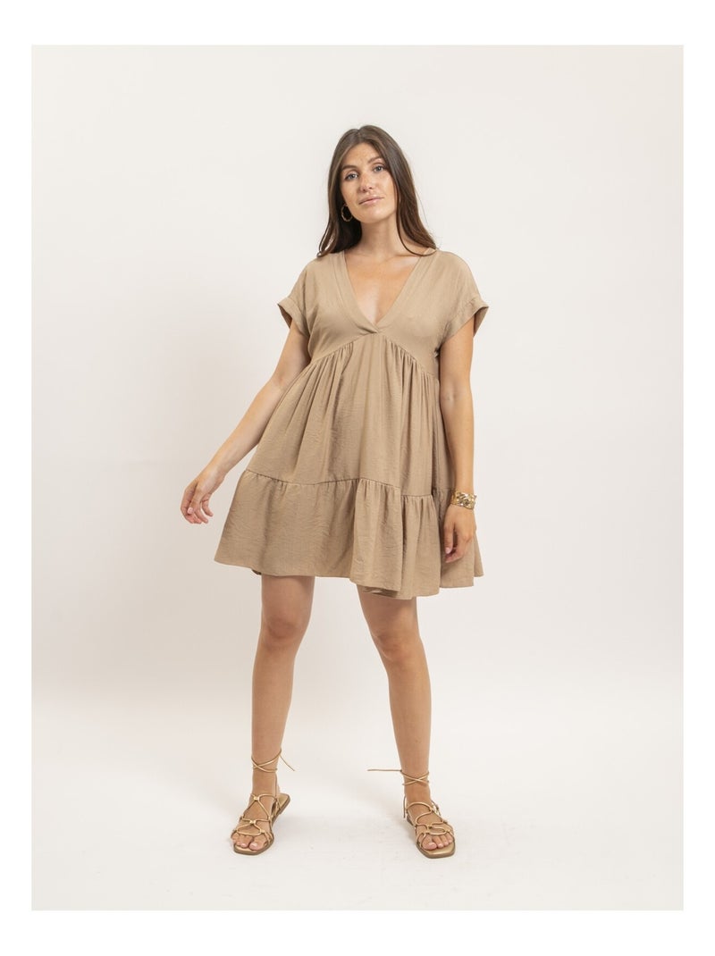 Vestito corto svasato IPIANE Beige - Kiabi