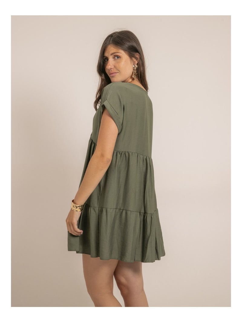 Vestito corto svasato IPIANE Cachi - Kiabi