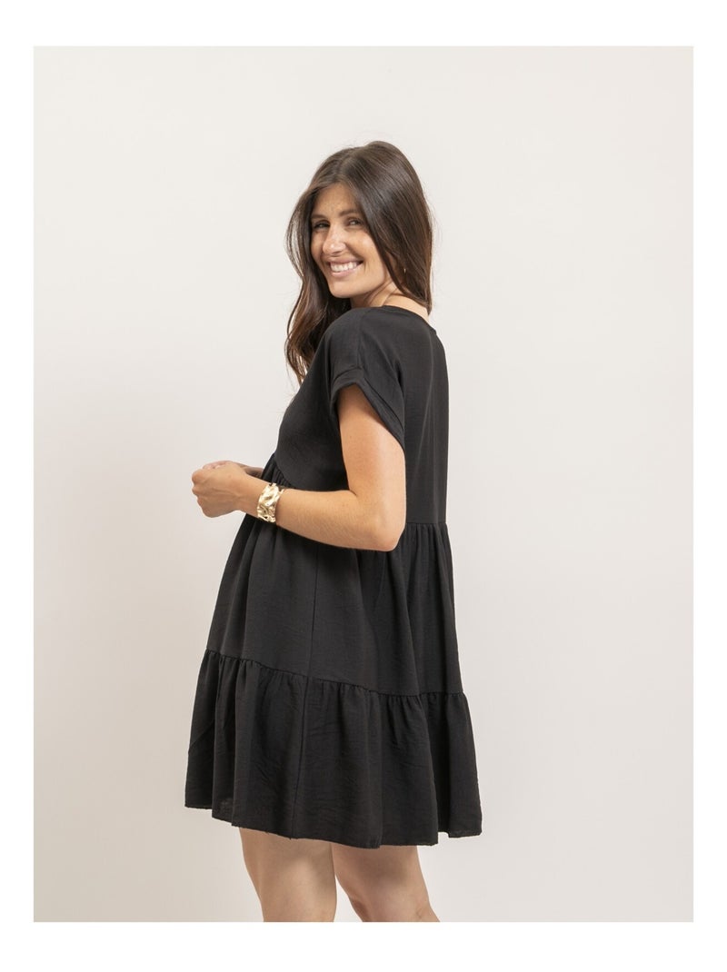 Vestito corto svasato IPIANE Nero - Kiabi