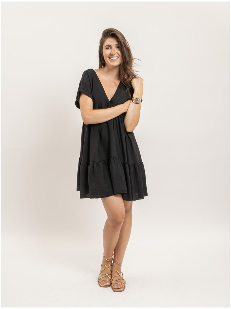 Vestito corto svasato IPIANE Nero - Kiabi