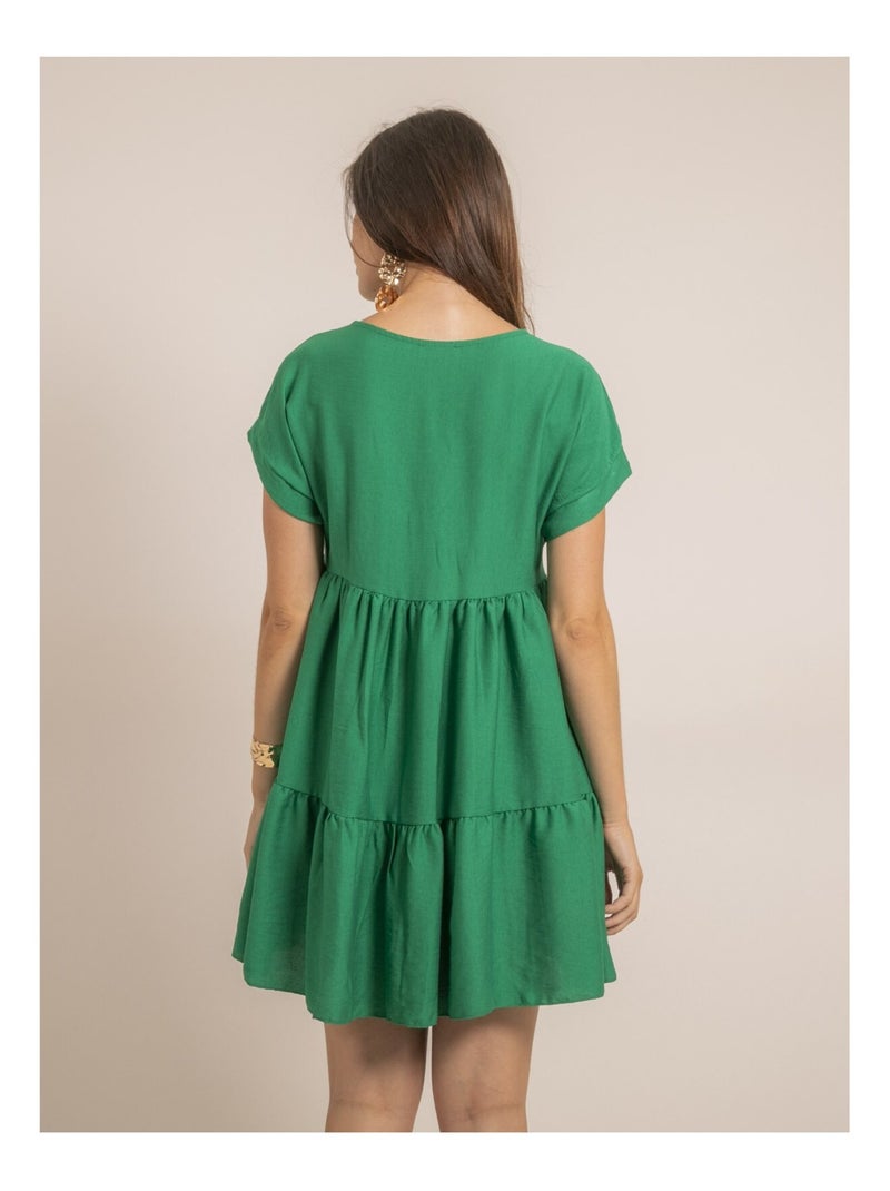 Vestito corto svasato IPIANE Verde - Kiabi