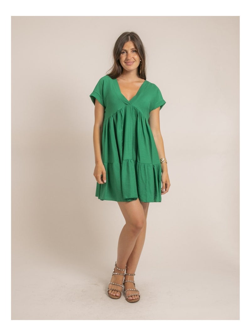 Vestito corto svasato IPIANE Verde - Kiabi