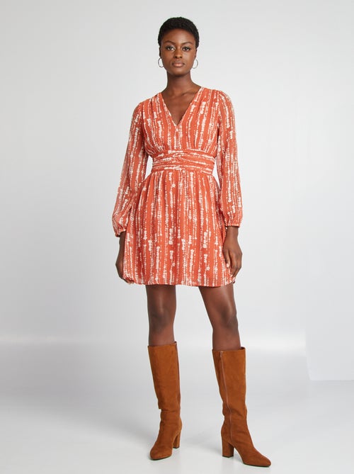 Vestito corto svasato stampato - Kiabi