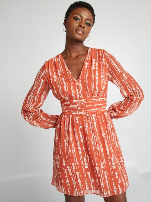 Vestito corto svasato stampato - Kiabi