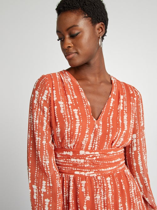 Vestito corto svasato stampato - Kiabi