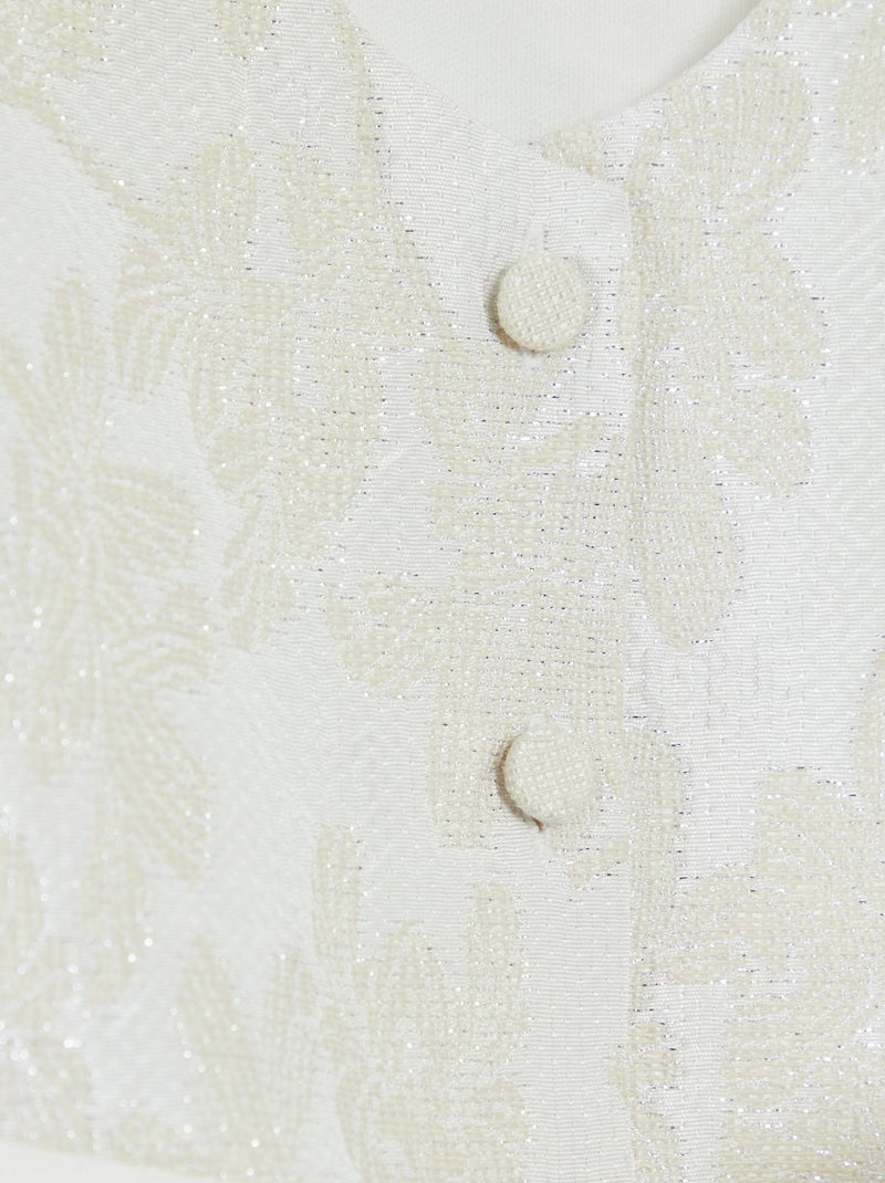 Vestito da cerimonia in jacquard senza maniche BIANCO - Kiabi