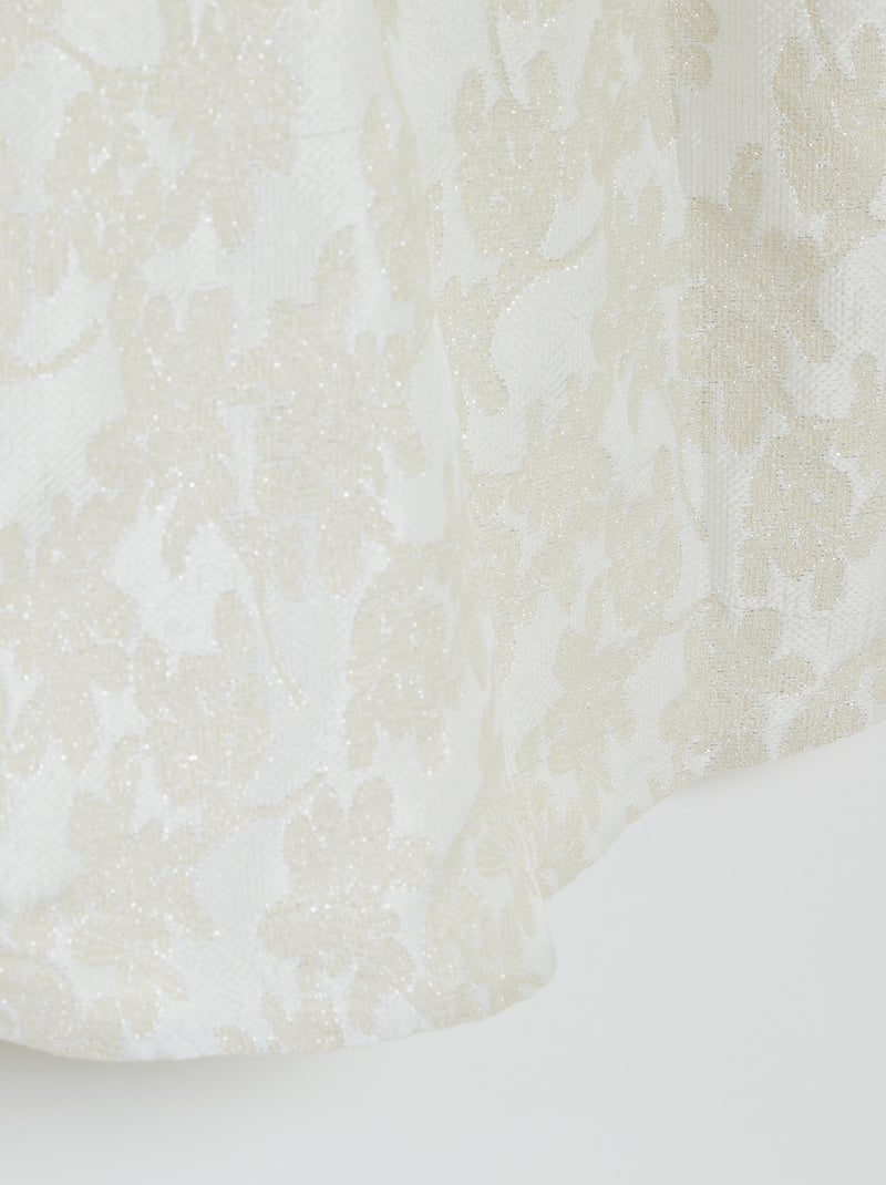 Vestito da cerimonia in jacquard senza maniche BIANCO - Kiabi