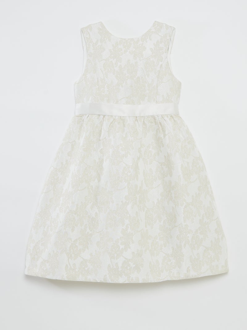 Vestito da cerimonia in jacquard senza maniche BIANCO - Kiabi