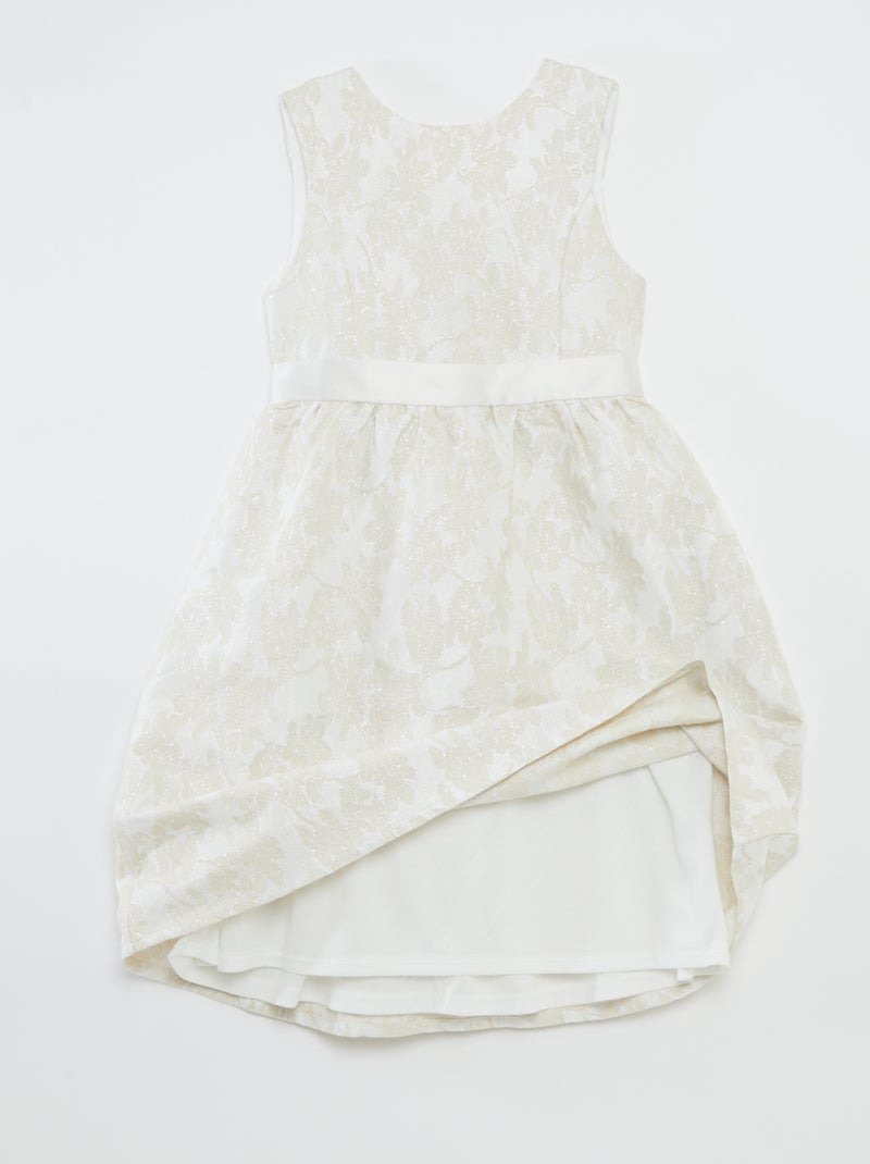 Vestito da cerimonia in jacquard senza maniche BIANCO Bambina