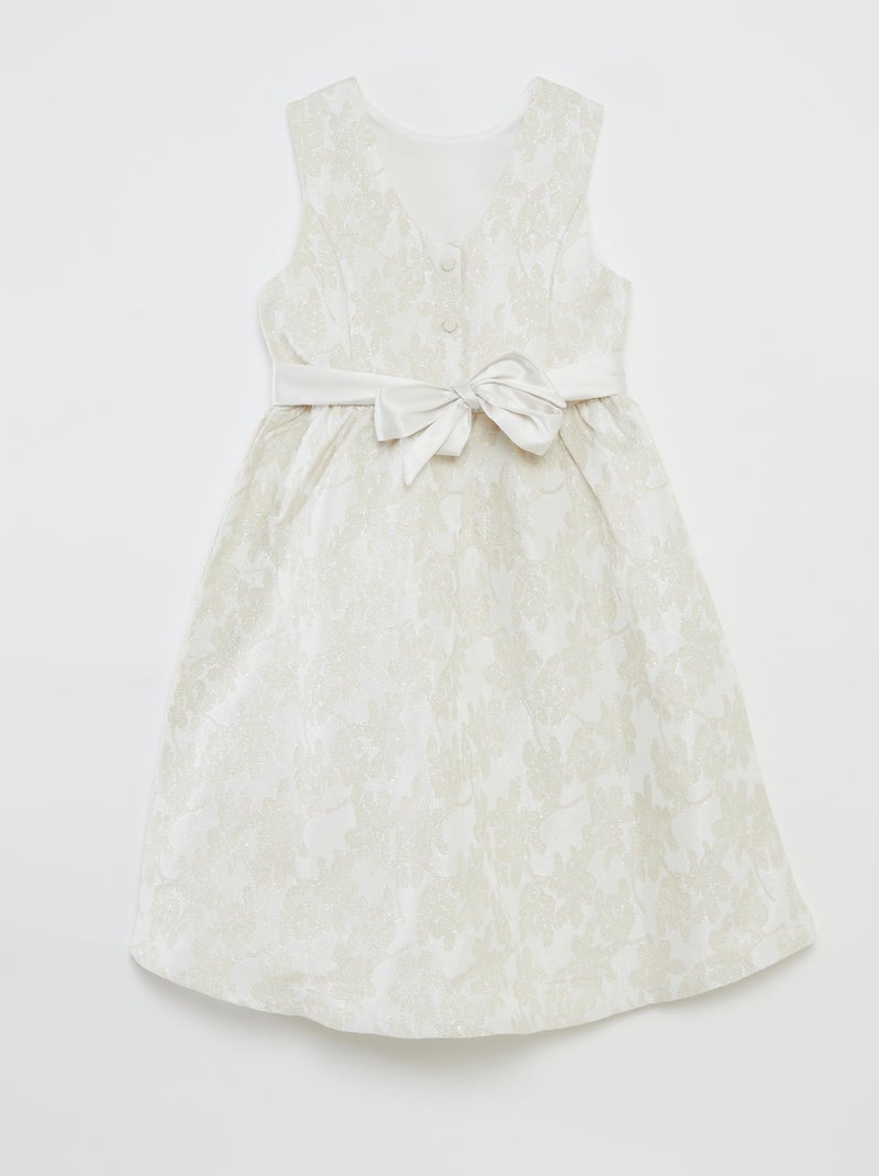 Vestito da cerimonia in jacquard senza maniche BIANCO - Kiabi