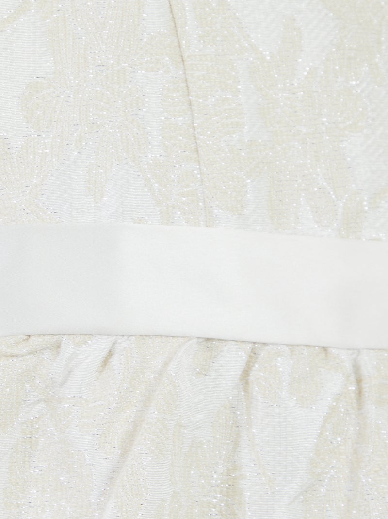 Vestito da cerimonia in jacquard senza maniche BIANCO - Kiabi