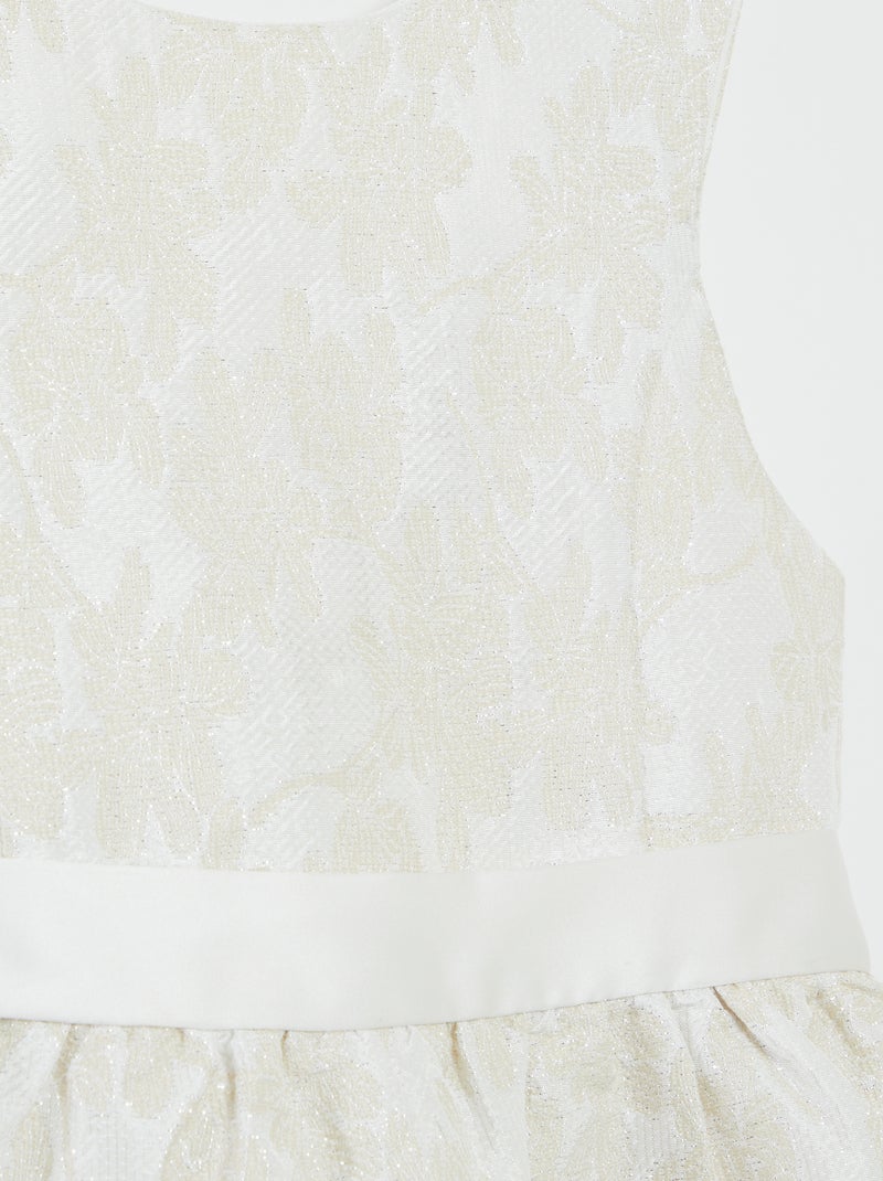 Vestito da cerimonia in jacquard senza maniche BIANCO - Kiabi