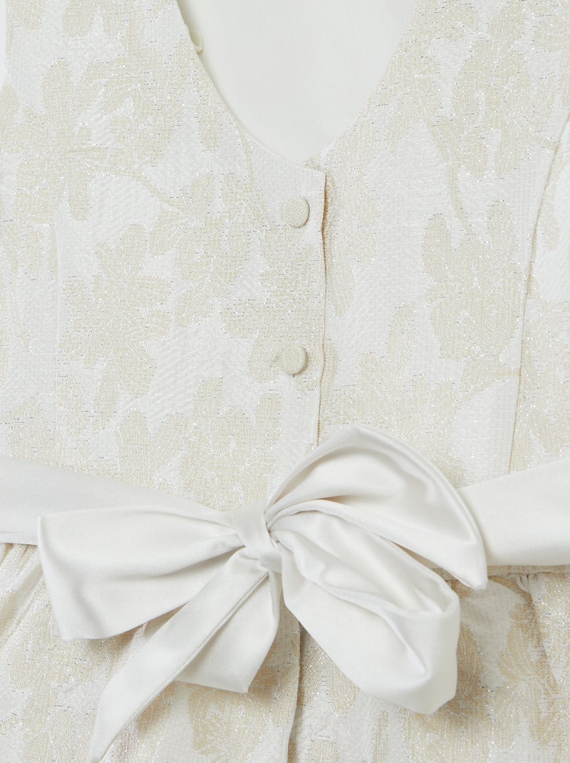 Vestito da cerimonia in jacquard senza maniche BIANCO - Kiabi