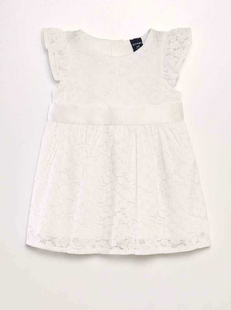 Vestito da cerimonia in pizzo BIANCO - Kiabi