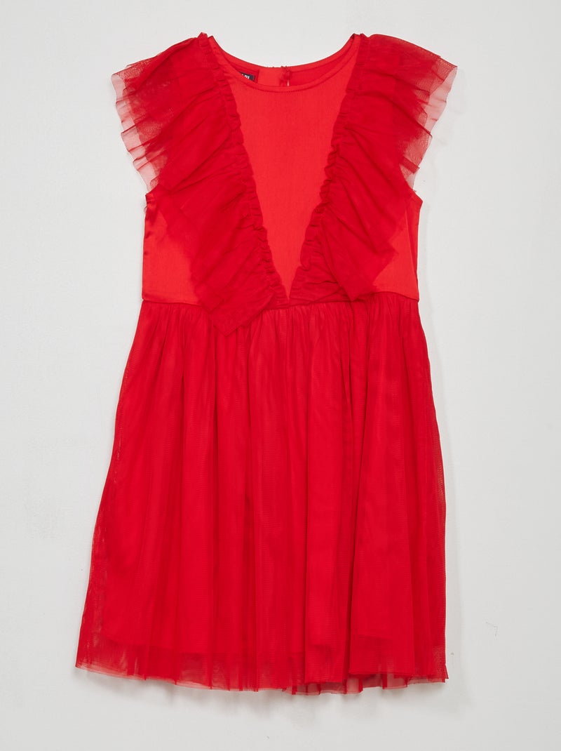 Vestito da cerimonia midi rosso melange - Kiabi