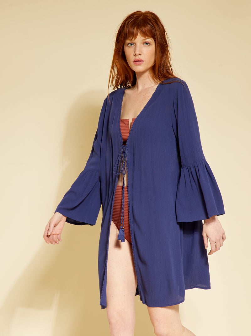 Vestito da spiaggia in macramé blu notte - Kiabi