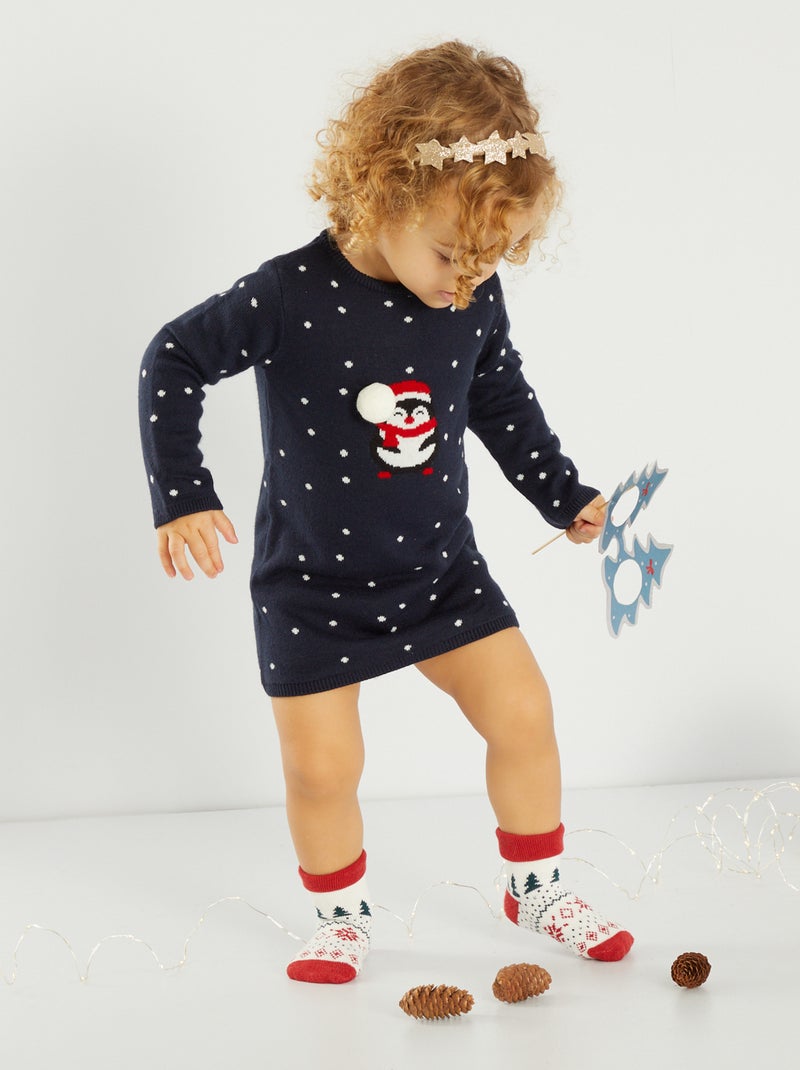 Vestito de Natale con stampa pinguino NERO - Kiabi