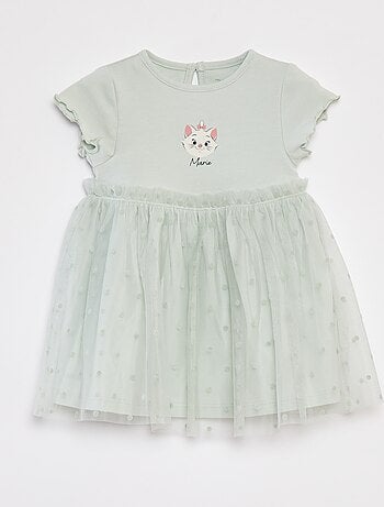 Vestito 'Disney' a maniche corte con fondo in tulle