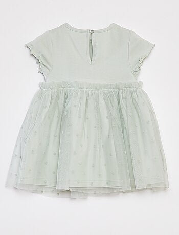 Vestito 'Disney' a maniche corte con fondo in tulle
