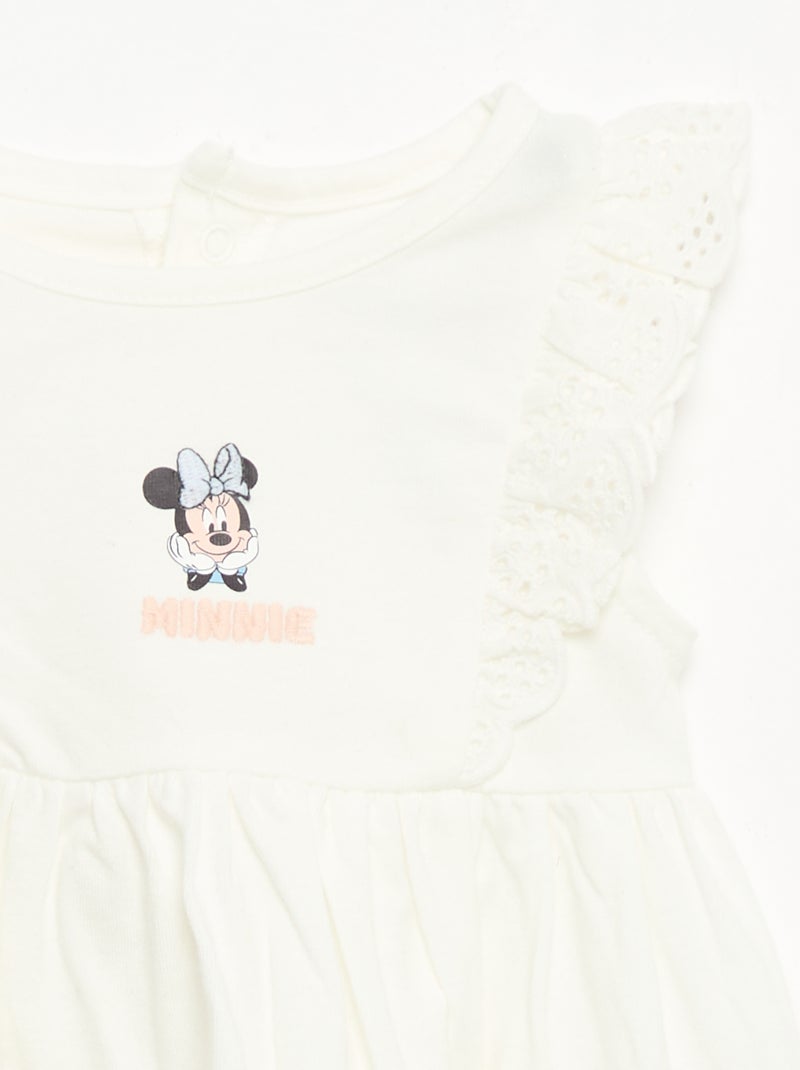 Vestito 'Disney' a tinta unita senza maniche con volant sul carré Bianco - Kiabi