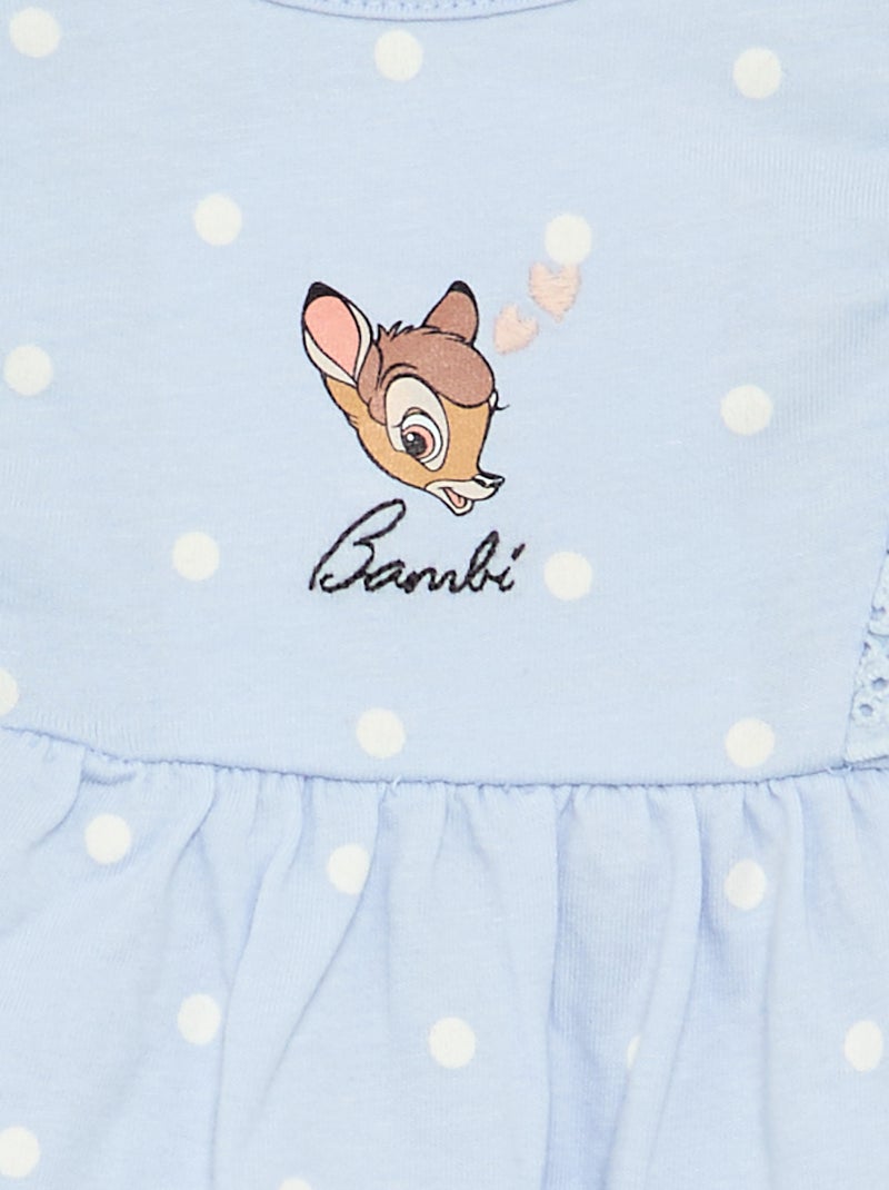 Vestito 'Disney' a tinta unita senza maniche con volant sul carré Blu - Kiabi
