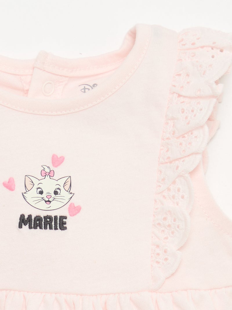 Vestito 'Disney' a tinta unita senza maniche con volant sul carré Rosa - Kiabi