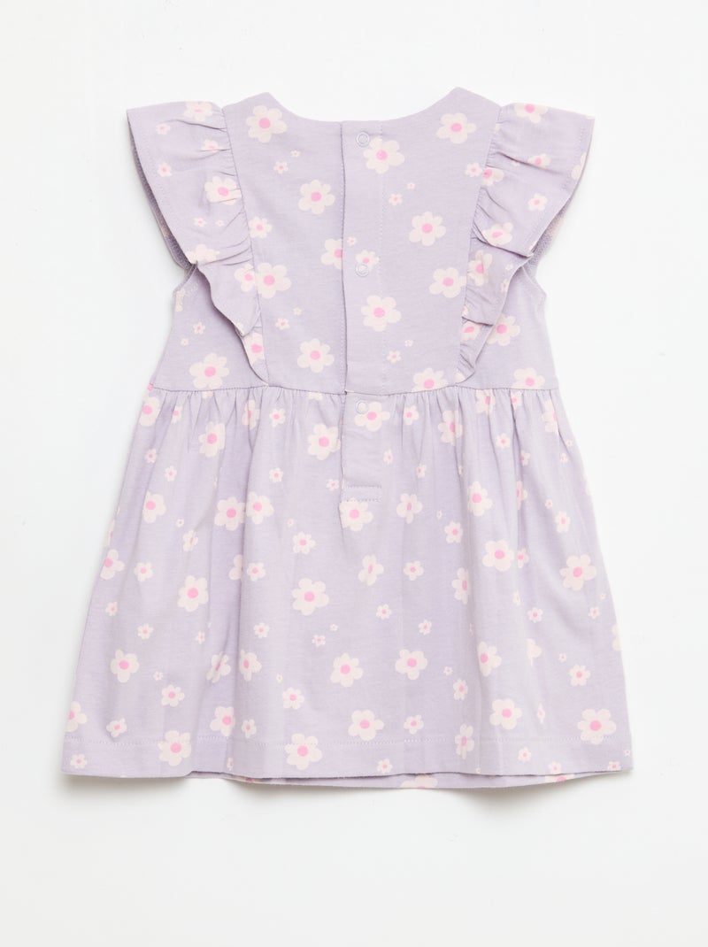 Vestito "Disney" con volant in cotone leggero Viola - Kiabi