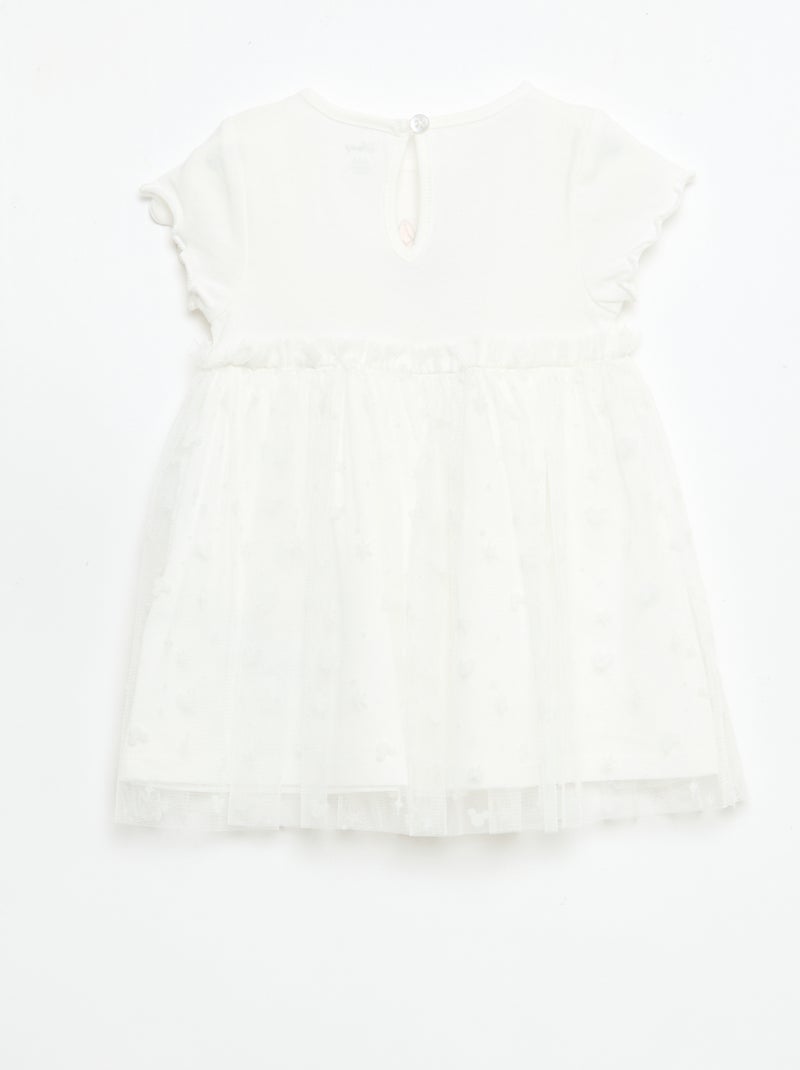 Vestito 'Disney' 'Minnie' con tulle in cotone Bianco - Kiabi