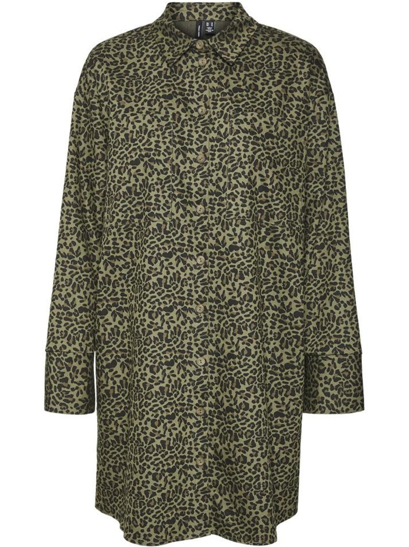 Vestito Donna Vero Moda Leopardato Verde kaki chiaro - Kiabi