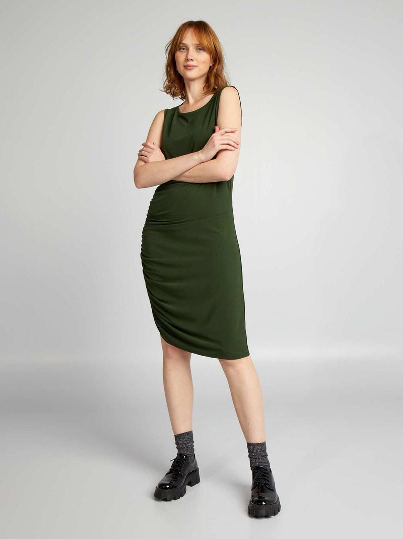 Vestito drappeggiato senza maniche VERDE - Kiabi