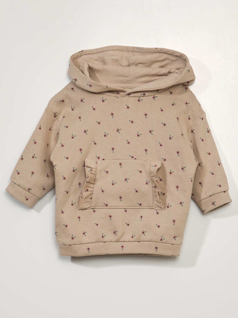 Vestito-felpa con cappuccio BEIGE - Kiabi