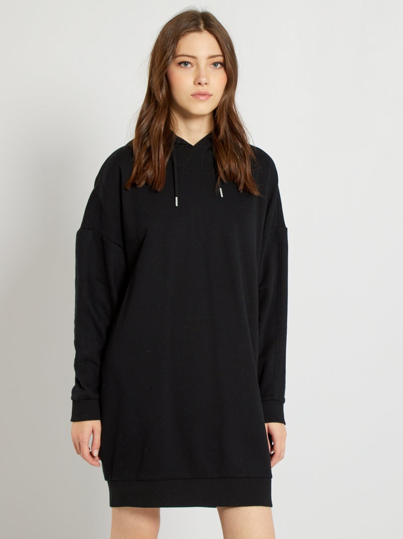 Vestito-felpa con cappuccio Nero - Kiabi
