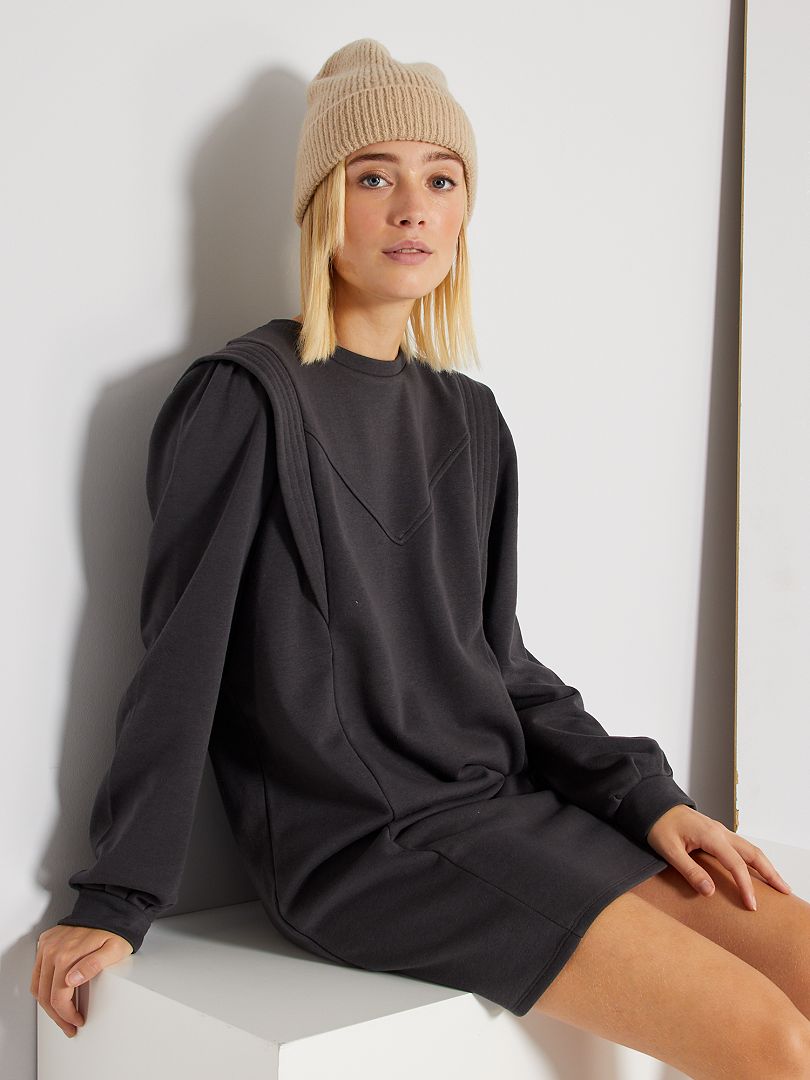 Robe Sweatshirt Asymétrique MALLONI - Gris Foncé, Taille L, 100% Neuf (sans étiquette)