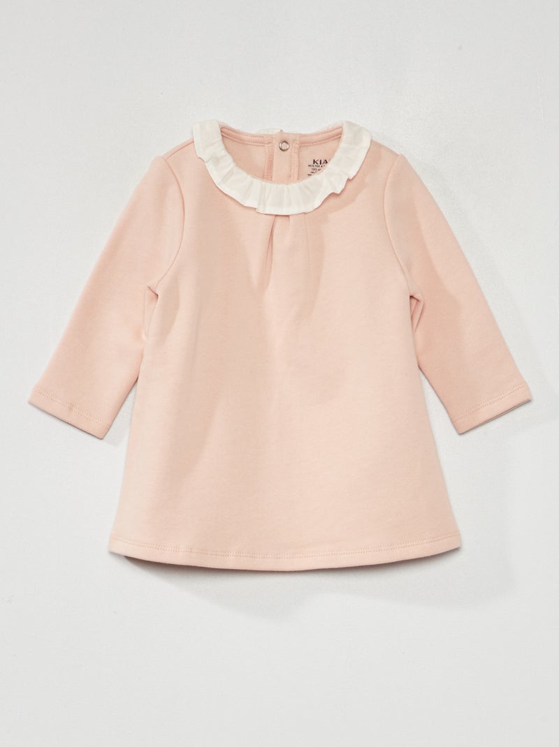 Vestito-felpa in tessuto felpato Rosa - Kiabi