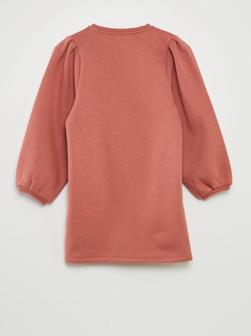 Vestito felpa in tessuto felpato tinta unita ROSA - Kiabi