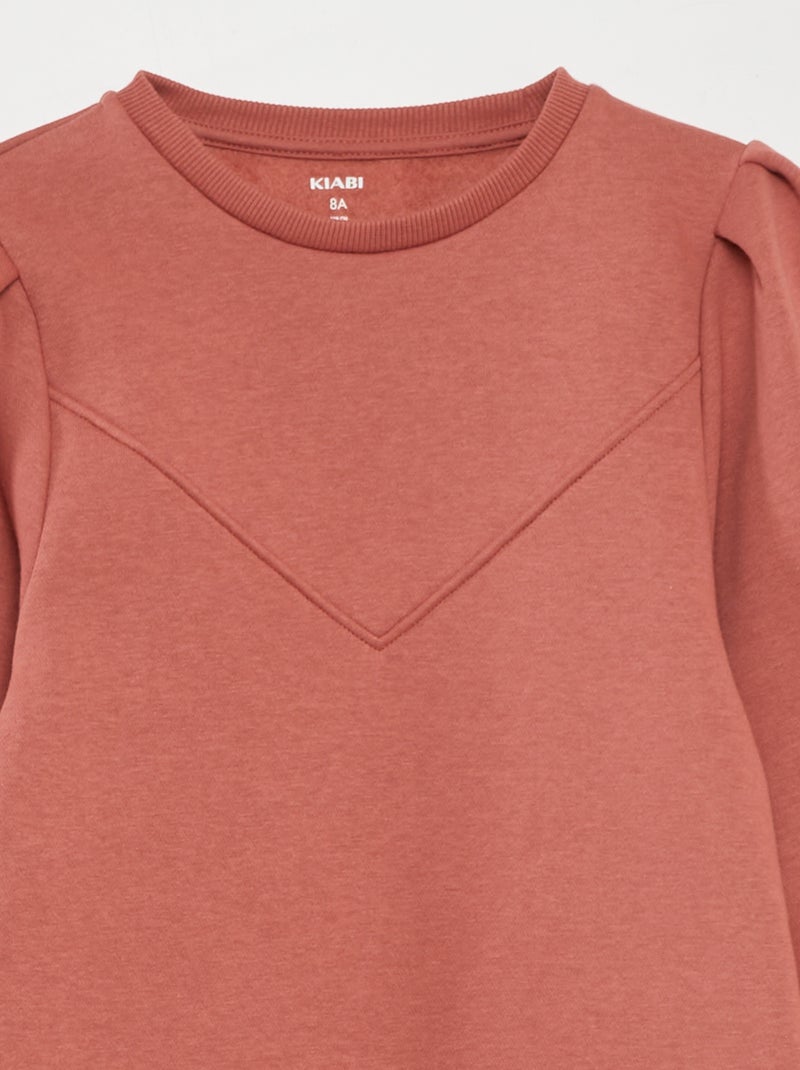 Vestito felpa in tessuto felpato tinta unita ROSA - Kiabi