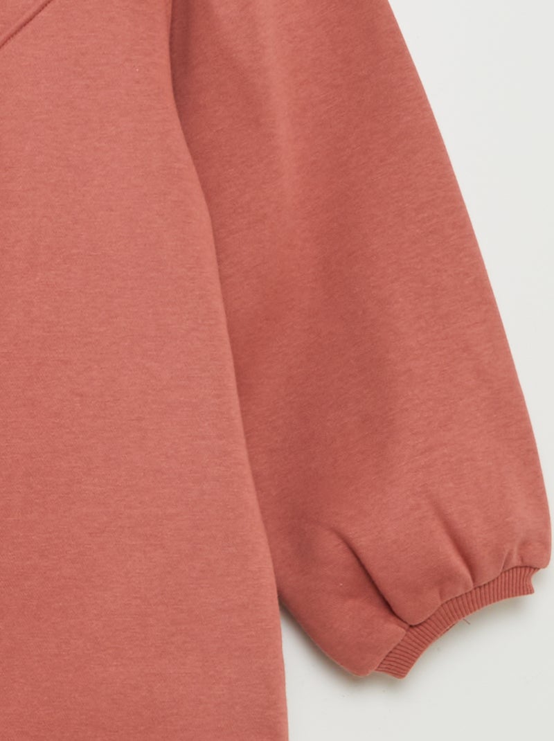 Vestito felpa in tessuto felpato tinta unita ROSA - Kiabi