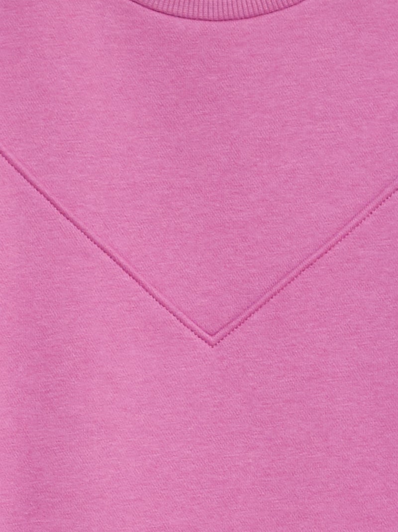 Vestito felpa in tessuto felpato tinta unita rosa - Kiabi