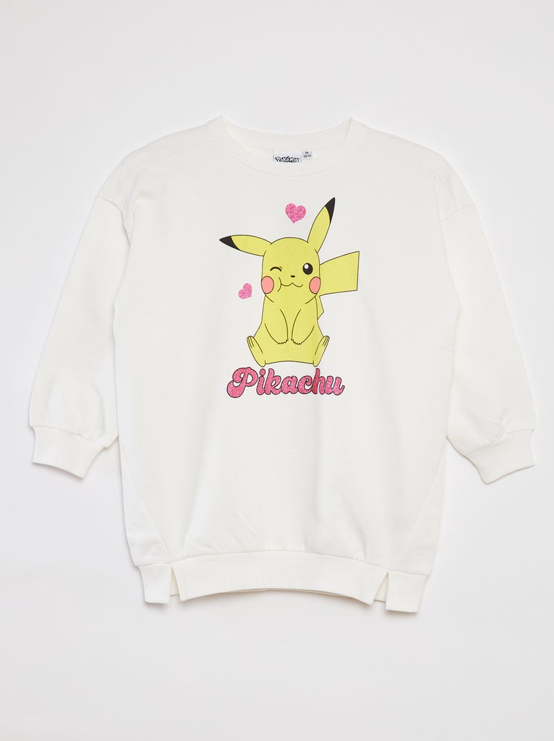Vestito felpa 'Pikachu' 'Pokemon' stampato BIANCO - Kiabi