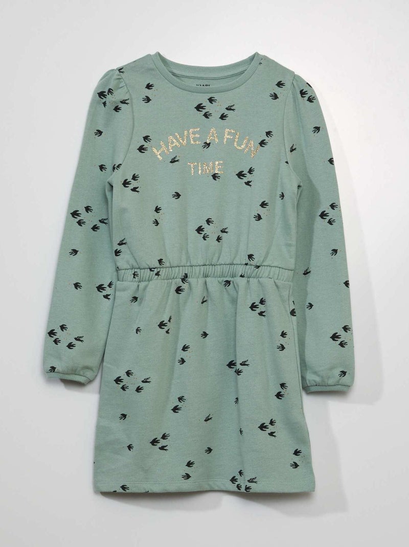 Vestito-felpa sciancrato stampato BLU - Kiabi