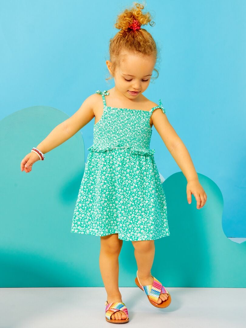 Vestito 'floreale' in maglia jersey VERDE - Kiabi
