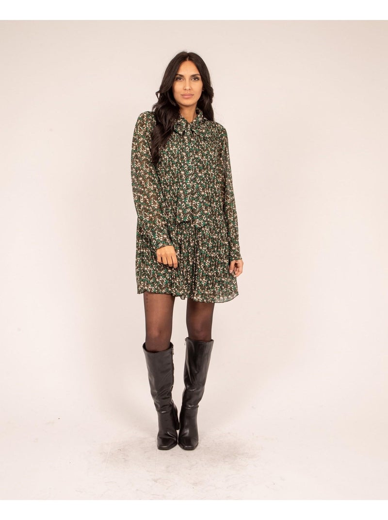 Vestito floreale plissettato IRREELLE Verde - Kiabi