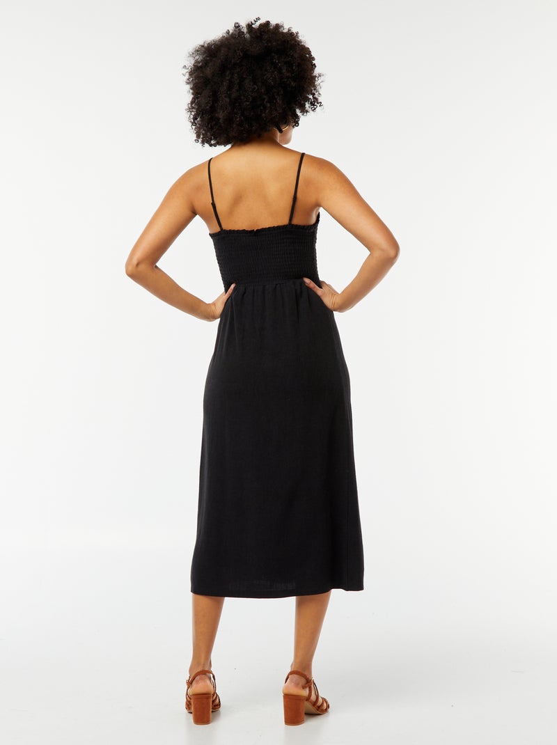 Vestito fluido con spalline sottili regolabili nero - Kiabi